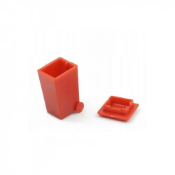RS garbage can / trash can red H0 / 1:87 (0728)