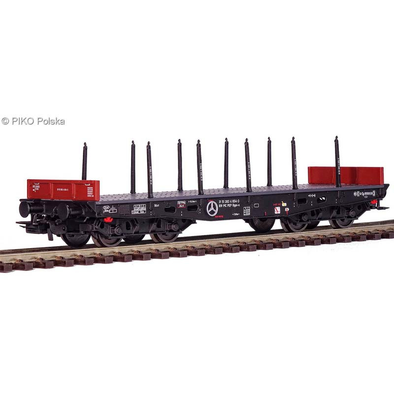 PIKO 58414-3 PLATFORM WAGON WITH STANCHIONS 401Z PKP IV