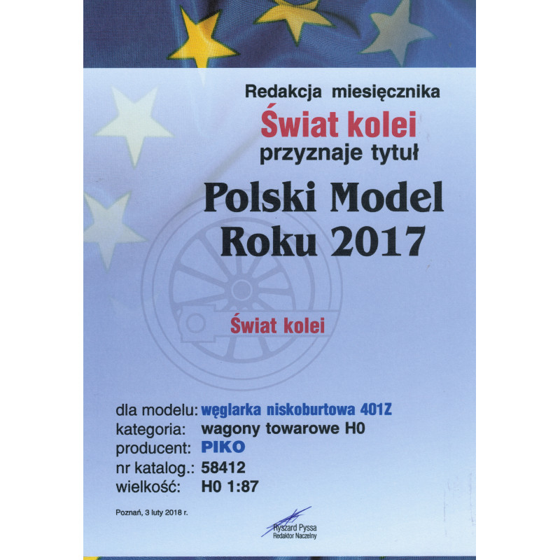 PIKO 58412-2 NÍZKOOBJEMOVÝ VŮZ 401Z EAMOS PKP IV