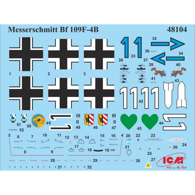ICM 1/48 MESSERSCHMITT BF 109F-4/B GERMAN BOMBER (48104)