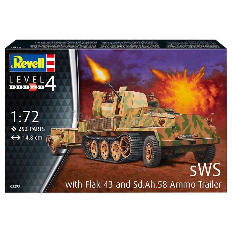 REVELL 1/72 sWS WITH FLAK 43 AND Sd.Ah. 58. AMMO TRAILER (03293)