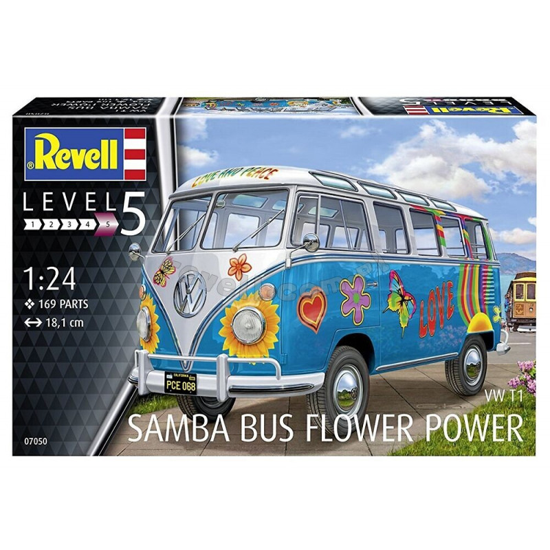 REVELL 1/24 VW T1 SAMBA BUS FLOWER POWER (07050)
