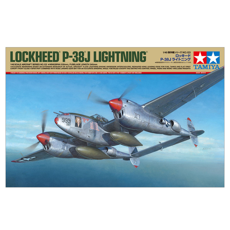 TAMIYA 1/48 LOCKHEED P - 38J LIGHTNING (61123)