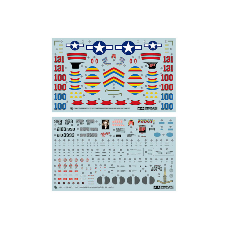 TAMIYA 1/48 LOCKHEED P - 38J LIGHTNING (61123)