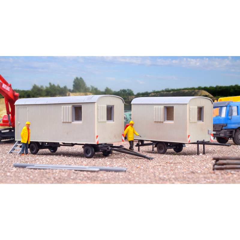 KIBRI 10278 H0 TRAILERS, BARRACKS