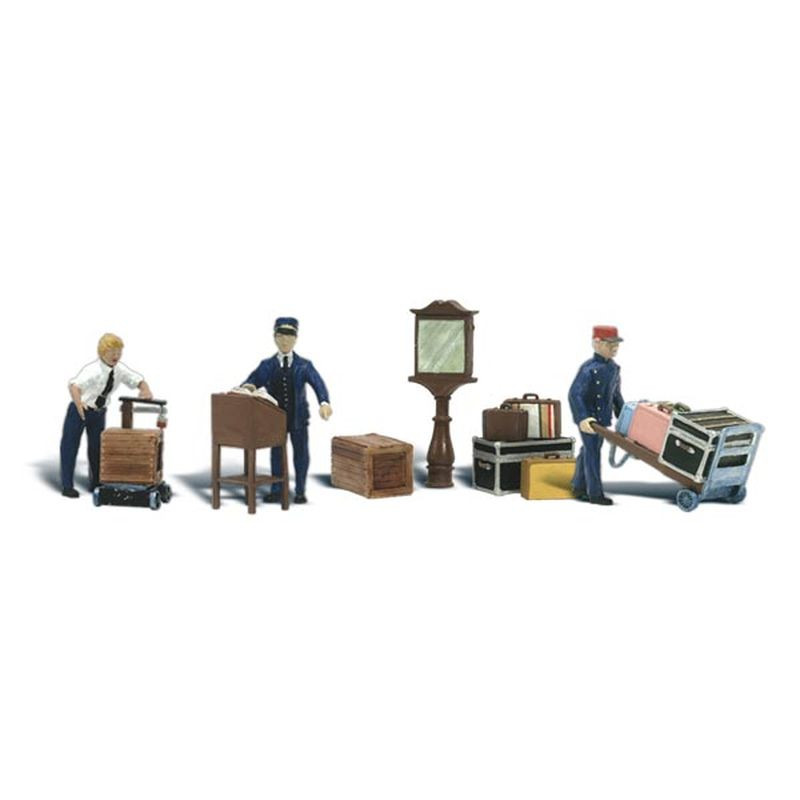 WOODLAND WA1909 H0 FIGURINES BAGGAGE HANDLERS