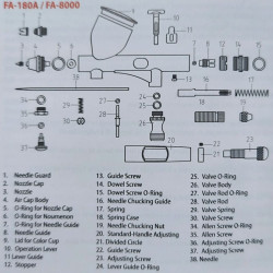 FINE-ART AEROGRAF FA8000 / 0,2 / 0,3 / 0,5 mm