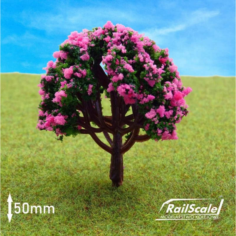 RS DRZEWO  50 mm (różowe kwiaty) H0 /    1:87 (0104)
