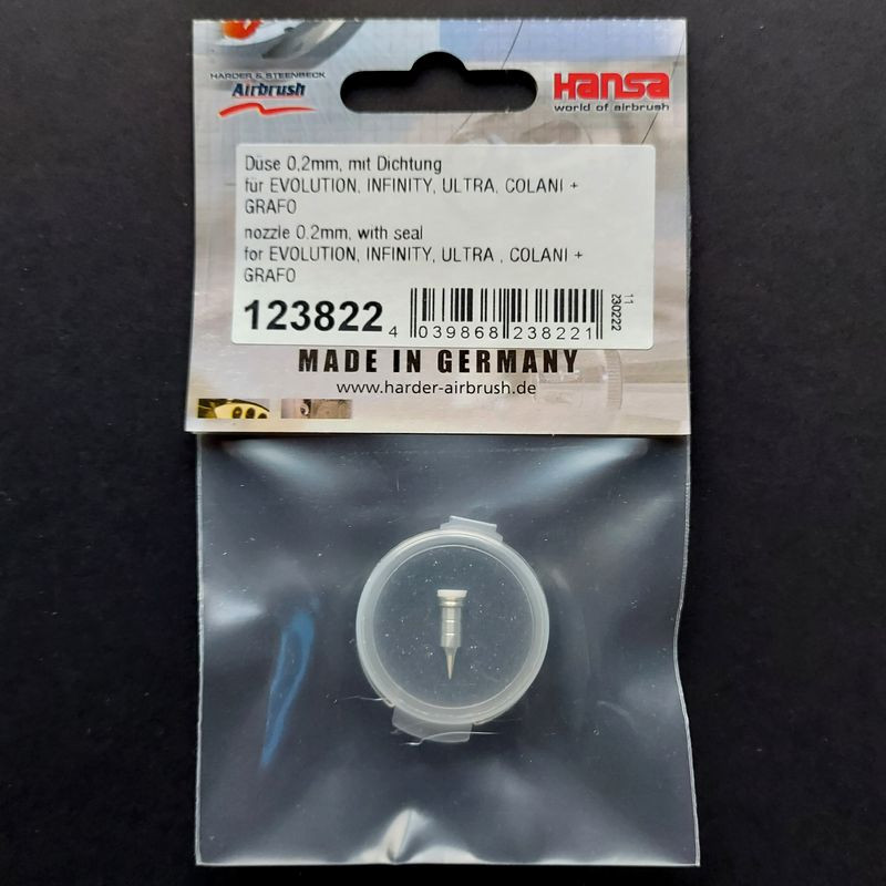 Tryska HARDER & STEENBECK 0,2 mm (123822) pro airbrush H&S - NĚMECKO