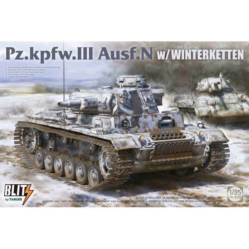 TAKOM 1/35 Pz.Kpfw. III AUSF.N W/WINTERKETTEN (8011)