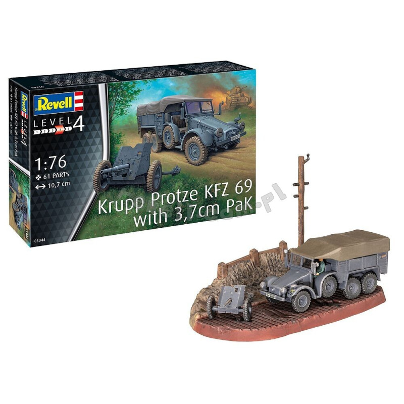 REVELL 1/76 KRUPP PROTZE KFZ 69 WITH 3,7 (03344)