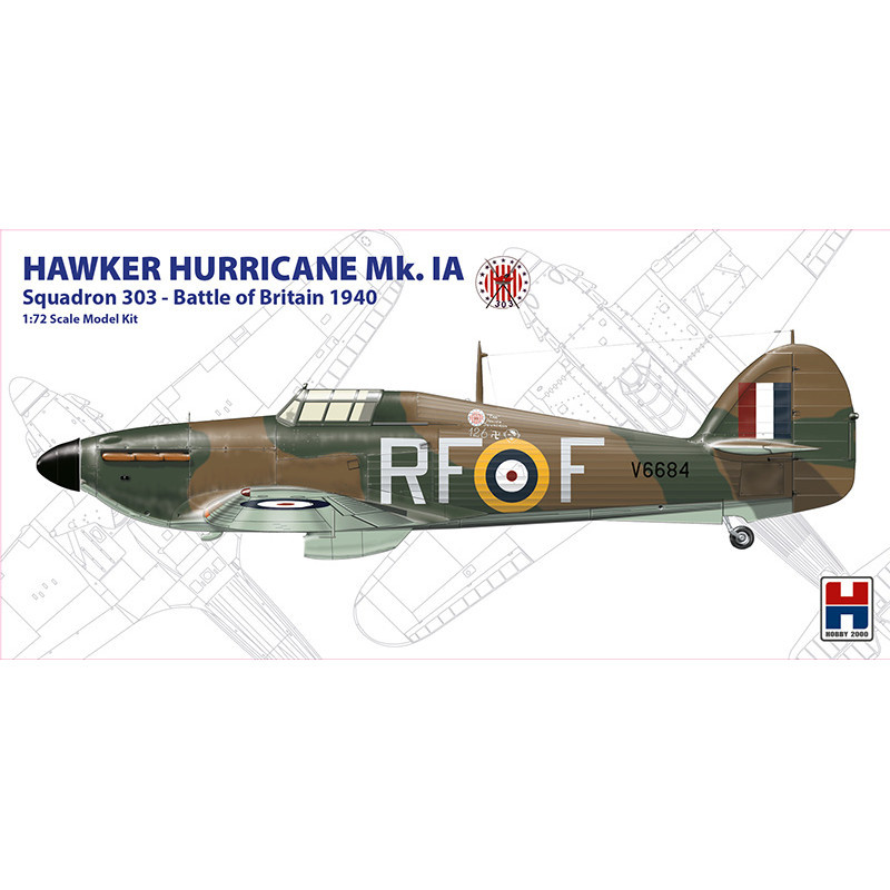 HOBBY 2000 1/72 HAWKER HURRICANE Mk.IA Squadron 303 - Bitva o Británii 1940 (72001)