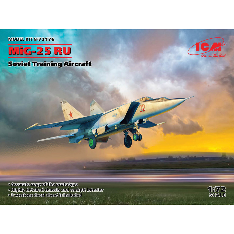 ICM 1/72 MIG-25 RU SOVIET TRAINING       AIRCRAFT (72176)