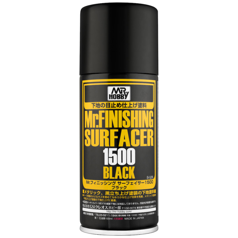 MR.HOBBY B-526 Mr.FINISHING SURFACER 1500 BLACK / black primer 170 ml