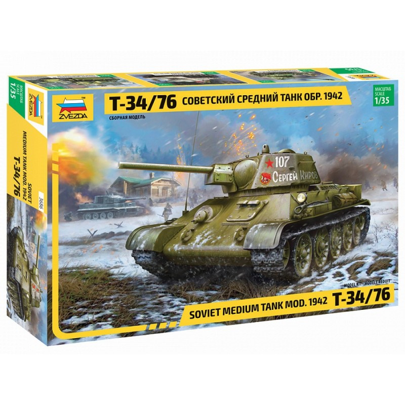 ZVEZDA 1/35 SOVIET MEDIUM TANK MOD.1942 T-34/76 (3686)