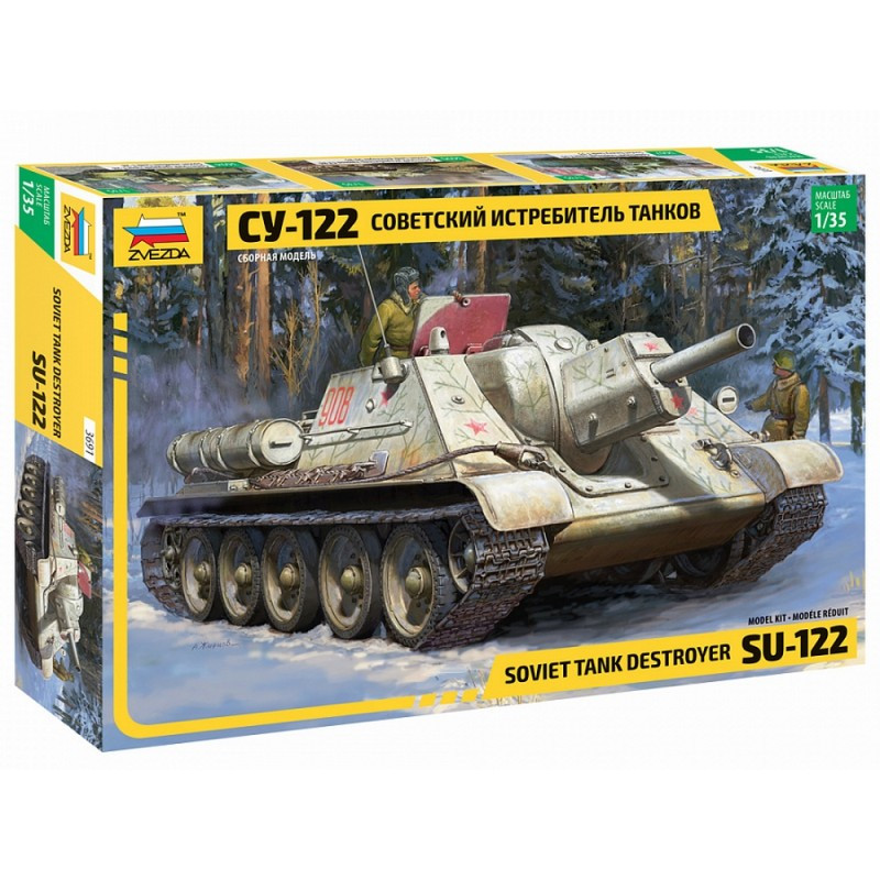 ZVEZDA 1/35 SOVĚTSKÝ STÍHAČ TANKŮ SU-122 (3691)