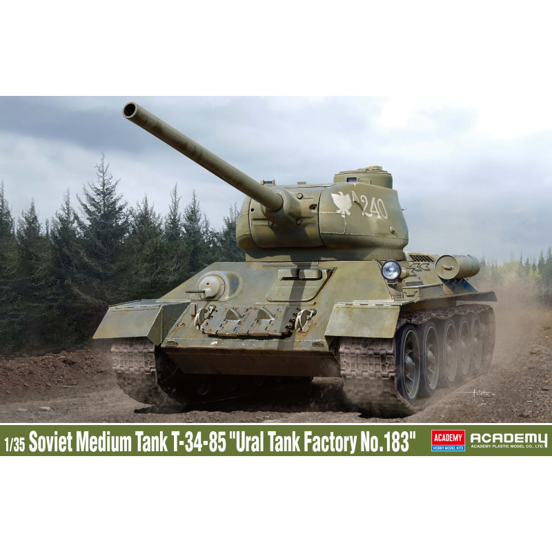 ACADEMY 1/35 T-34-85 "Ural Tanl Factory No.183" (13554) Polish painting