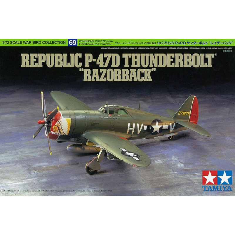 TAMIYA 1/72 REPUBLIC P-47D THUNDERBOLT "RAZORBACK" (60769)