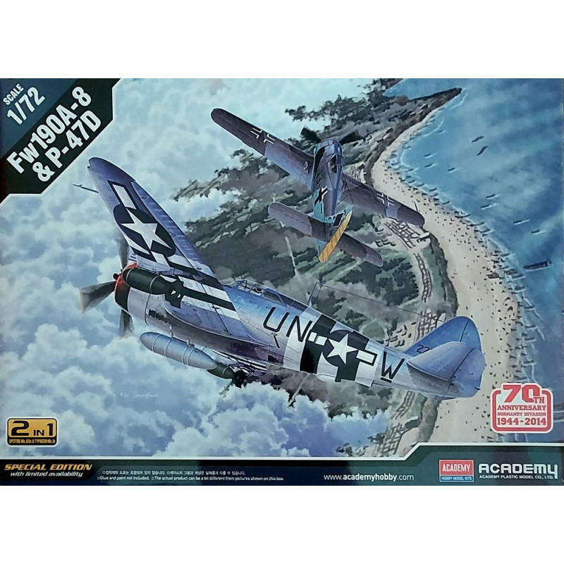 ACADEMY 1/72 FOCKE WULF FW 190A A P-47D THUNDERBOLT (12513)