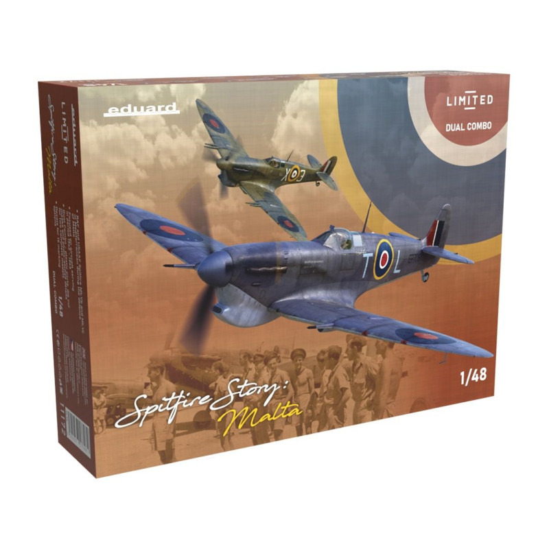 EDUARD 1/48 SPITFIRE STORY Malta Spitfire Mk.Vb/c DUAL COMBO (11172) + free pliers