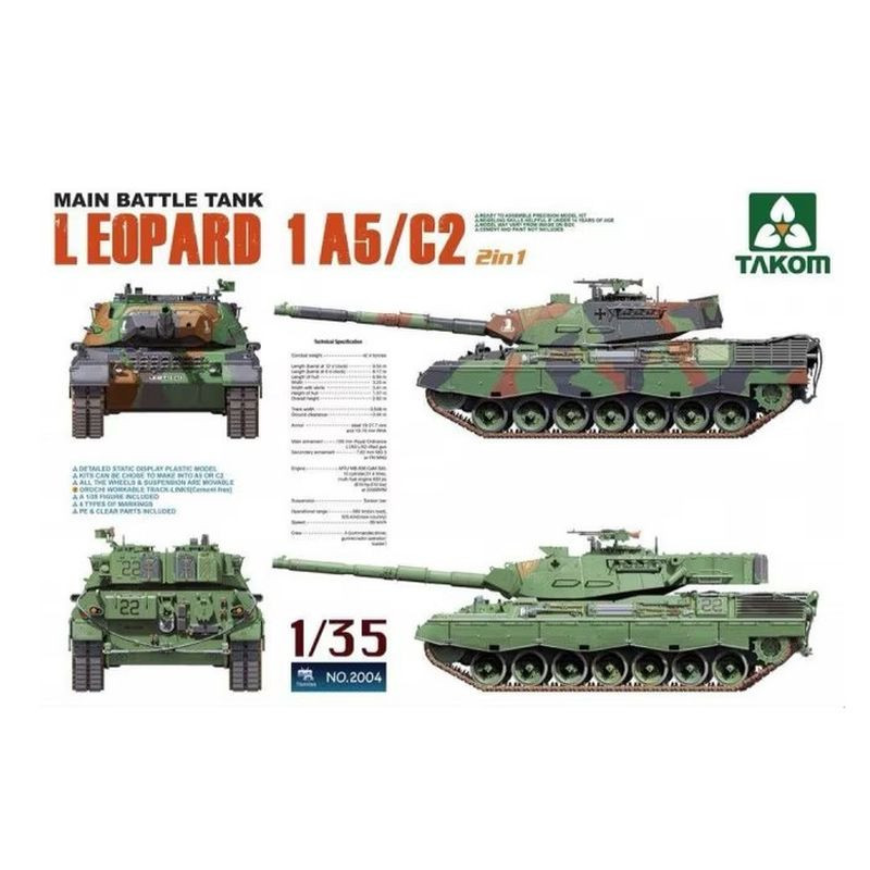 TAKOM 1/35 LEOPARD 1 A5/C2 Main Battle   Tank (2004)