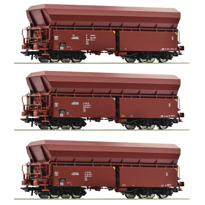 ROCO 77037 WAGON TOWAROWY                SAMOWYŁADOWAWCZY 3 sztuki PKP ep.VI