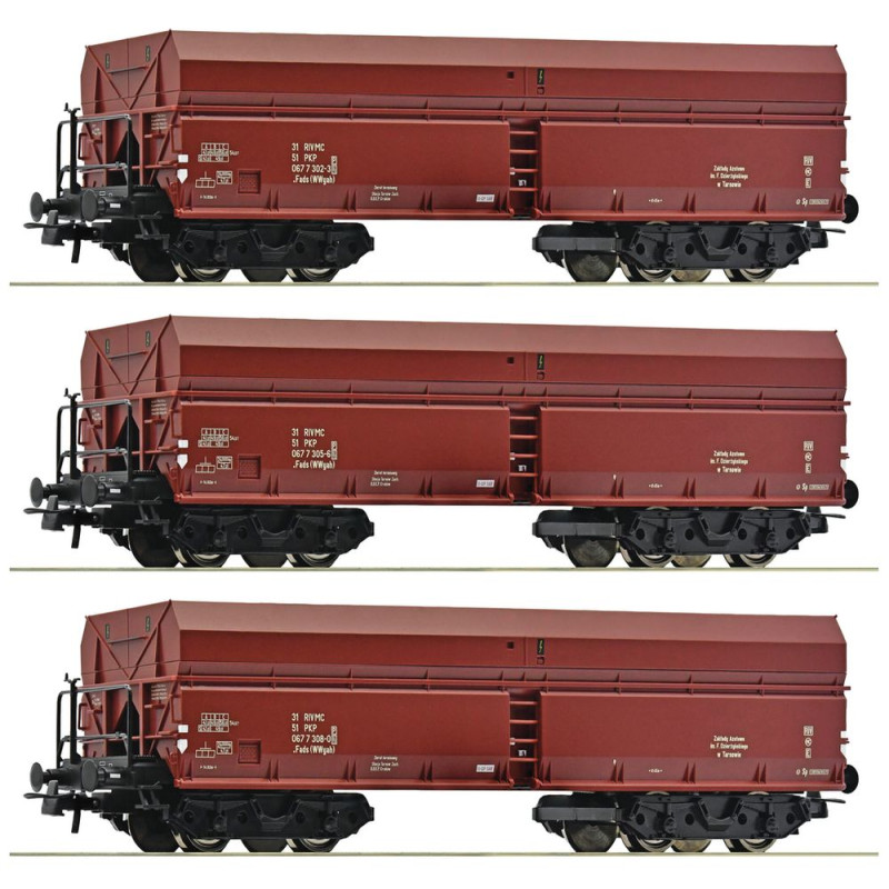 ROCO 6600044 Self-Discharging Freight Wagon 3 pieces PKP ep.IV