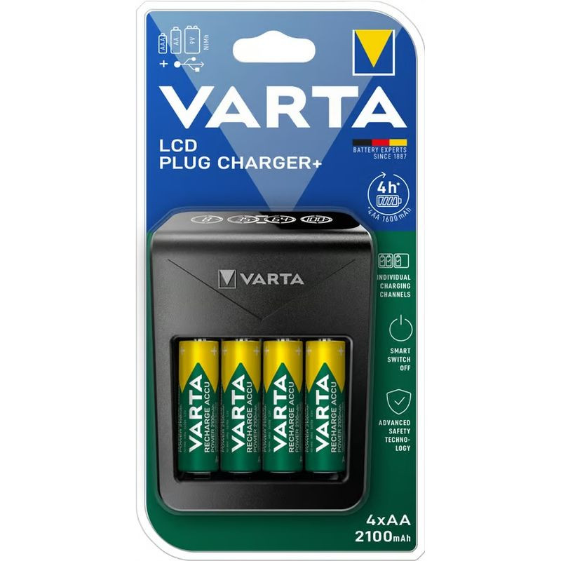 VARTA ŁADOWARKA LCD PLUS 57687 + 4 x AA  1,2V/2100 mAh