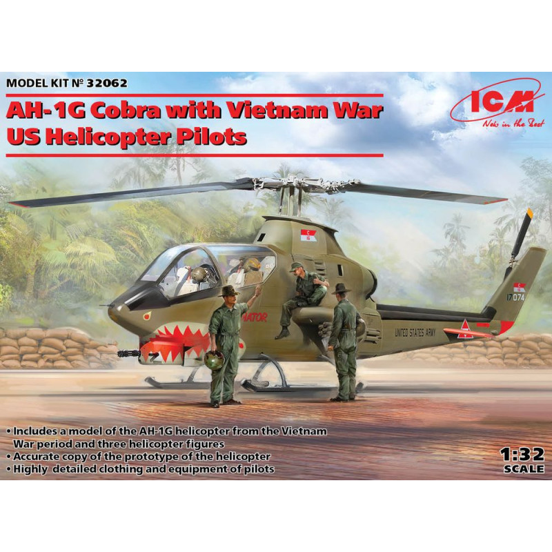 ICM 1/32 AH-1G COBRA WITH VIETNAM WAR US HELICOPTER PILOTS (32062)