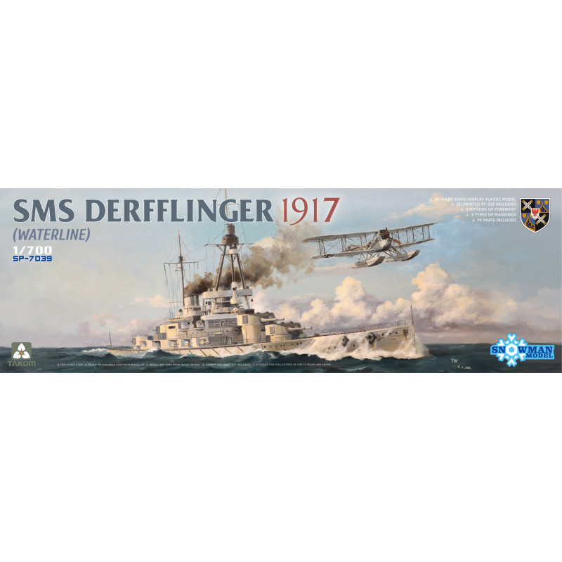 TAKOM 1/700 SMS DERFFLINGER 1917 WATERLINE w/3D PRINTED FF-33E (TAKSP-7039)