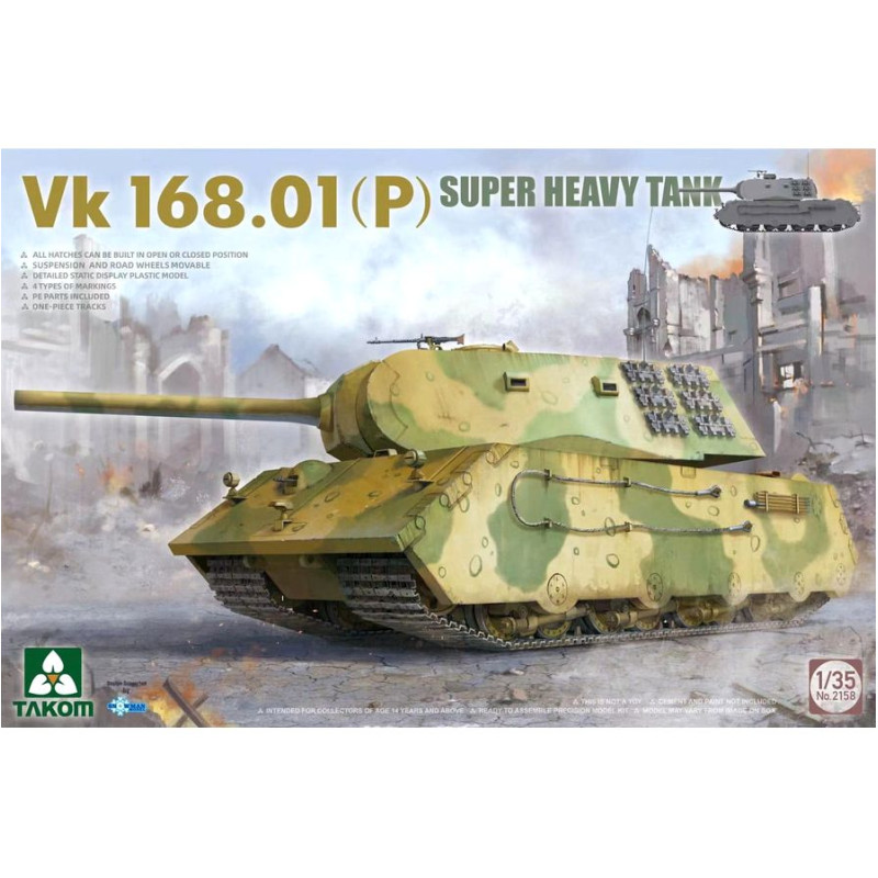 TAKOM 1/35 VK 168.01 (P) SUPER HEAVY TANK (TAK2158)