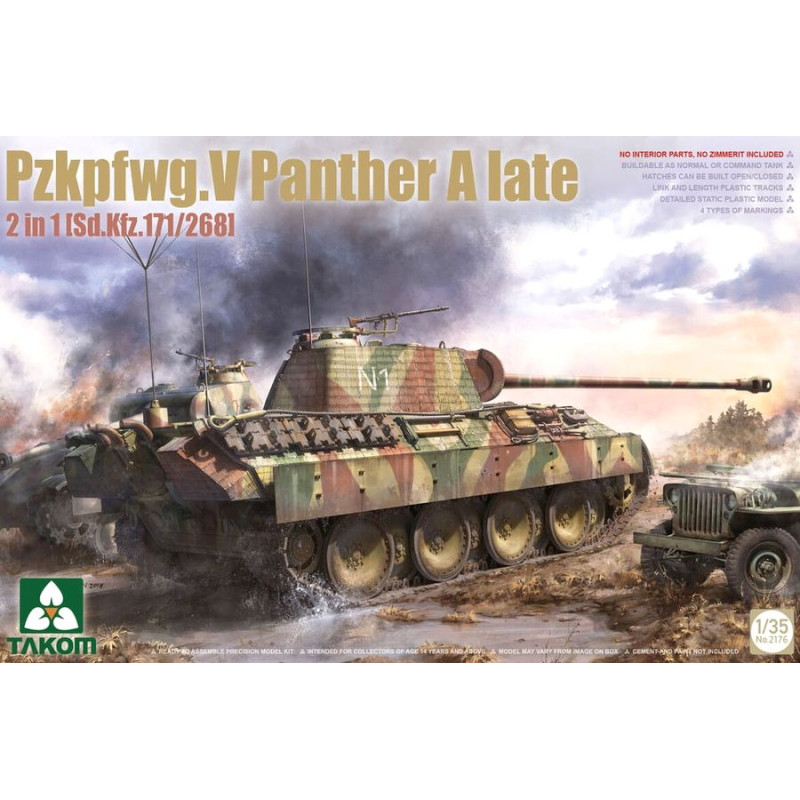 TAKOM 1/35 PZKPFWG. V PANTHER A LATE 2   in 1 / SD.KFZ. 171/268 (2176)
