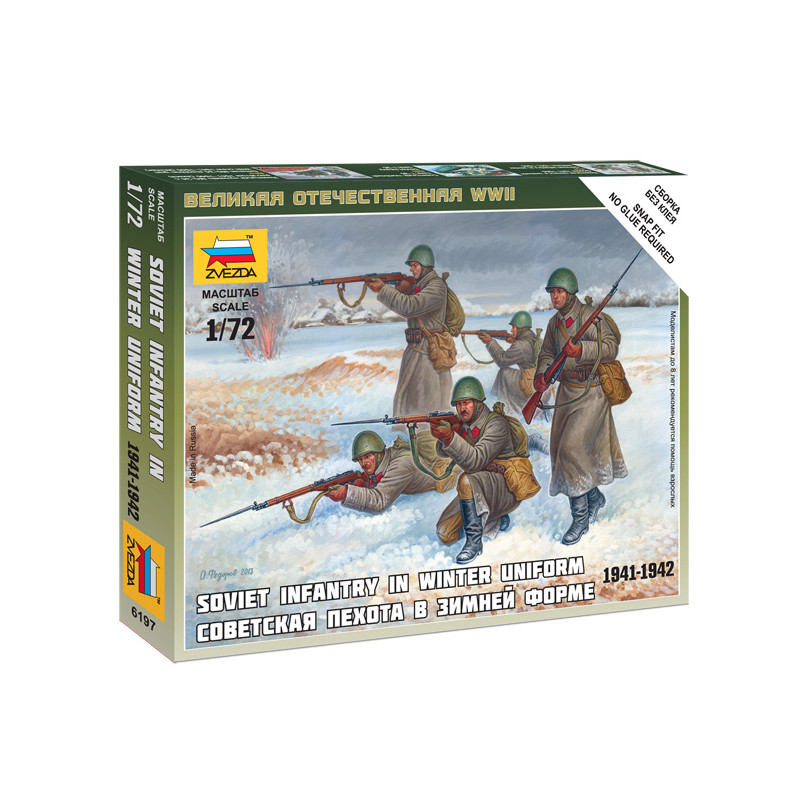 ZVEZDA 1/72 SOVIET INFANTRY IN WINTER UNIFORM (6197)