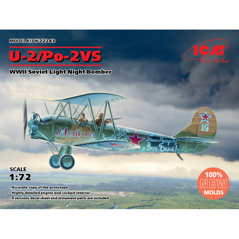 ICM 1/72 U-2/PO-2VS Druhá světová válka Sovětský lehký noční bombardér (72243)