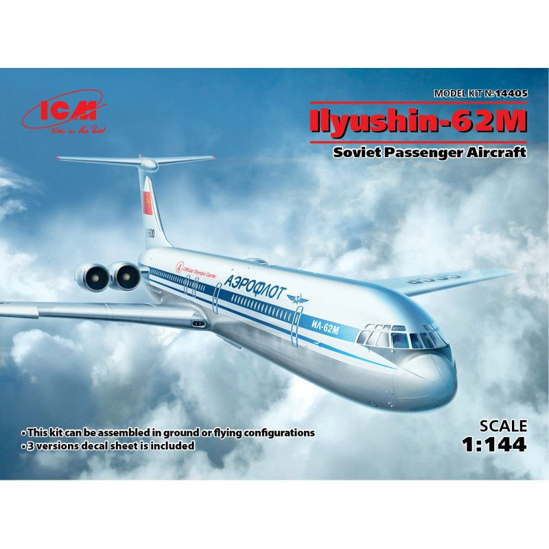 ICM 1/144 ILYUSHIN-62M Sovětské osobní letadlo (14405)