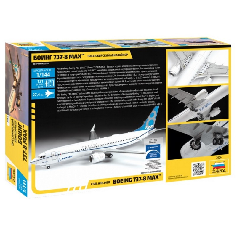 ZVEZDA 1/144 BOEING 737 MAX 8 (7026)