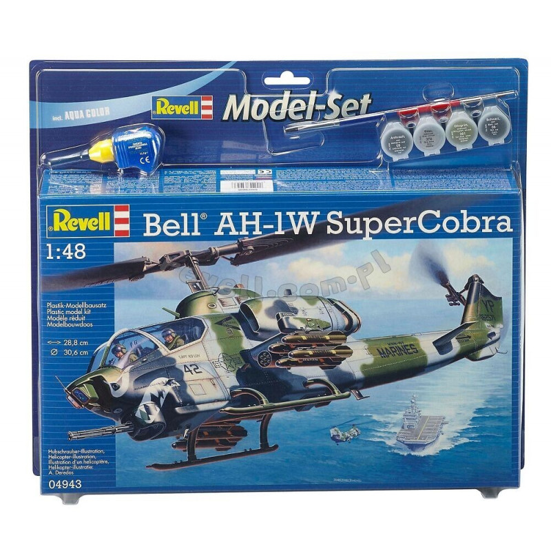 REVELL 1/48 BELL AH-1W SUPERCOBRA MODEL SET 64943