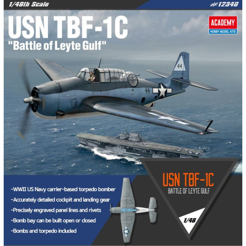 ACADEMY 1/48 USN TBF-1C "Battle of Leyte Gulf" (12340)