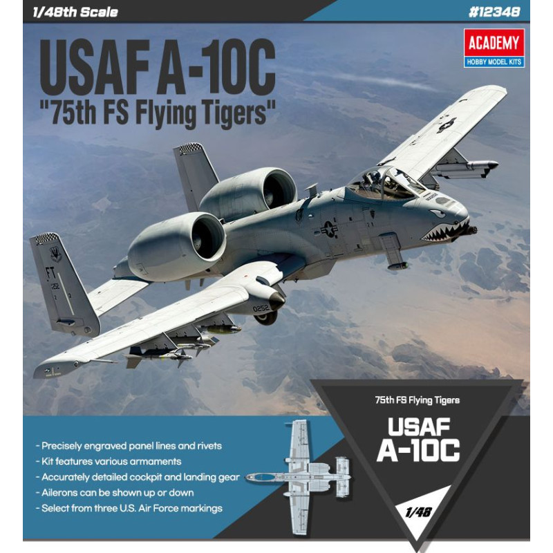 ACADEMY 1/48 USAF A-10C "75th FS Flying  Tigers" (12348)