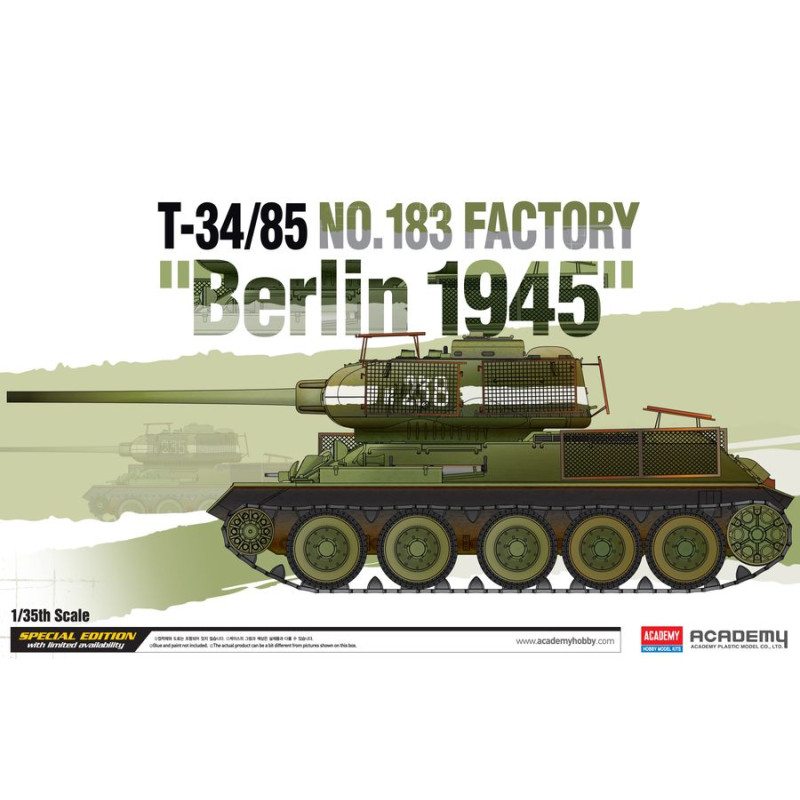 ACADEMY 1/35 T-34/85 No.183 Factory      Berlin 1945 (13295)