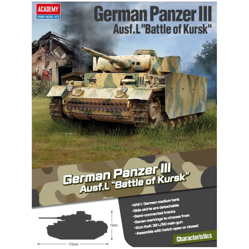 ACADEMY 1/35 GERMAN PANZER III Ausf.L    (13545) "Battle of Kursk"
