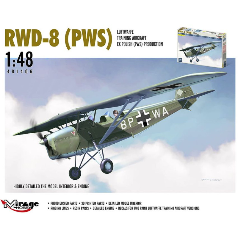 MIRAGE HOBBY 1/48 RWD-8 PWS (481406) Limitovaná edice