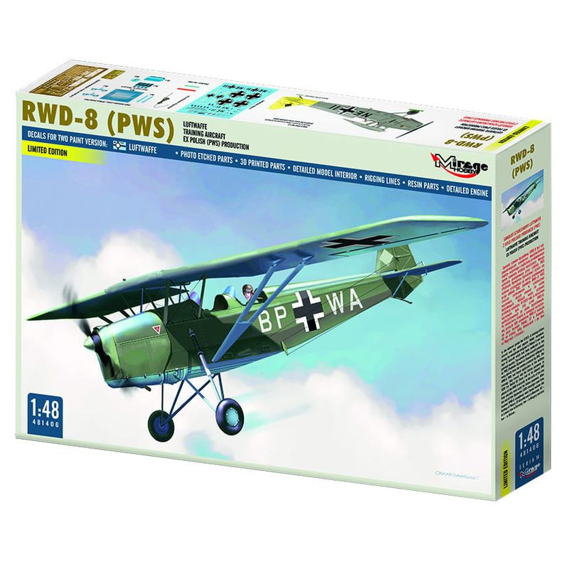 MIRAGE HOBBY 1/48 RWD-8 PWS (481406) Limitovaná edice