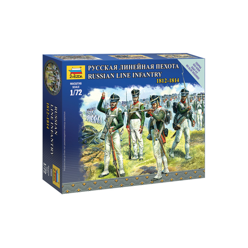 ZVEZDA 1/72 RUSSIAN LINE INFANTRY 1812-1814 (6808)