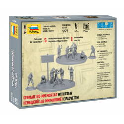ZVEZDA 1/72 GERMAN 120mm MORTAR WITH     CREW (6268)