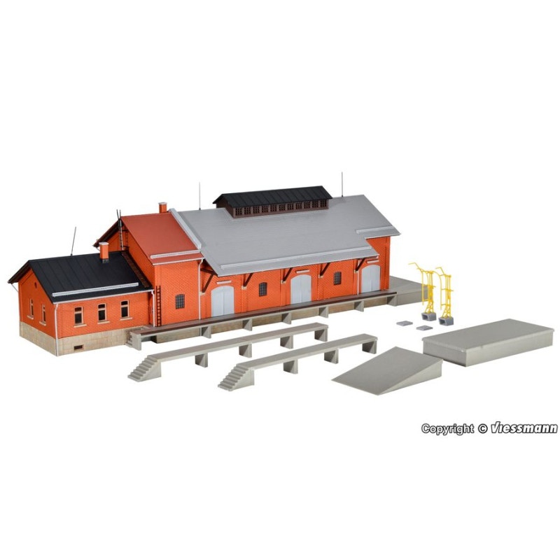 KIBRI 39462 H0 RAILROAD WAREHOUSE WITH LOADING RAMP