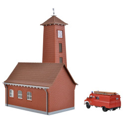 KIBRI 39210 H0 fire station + FORD FK 25 - set