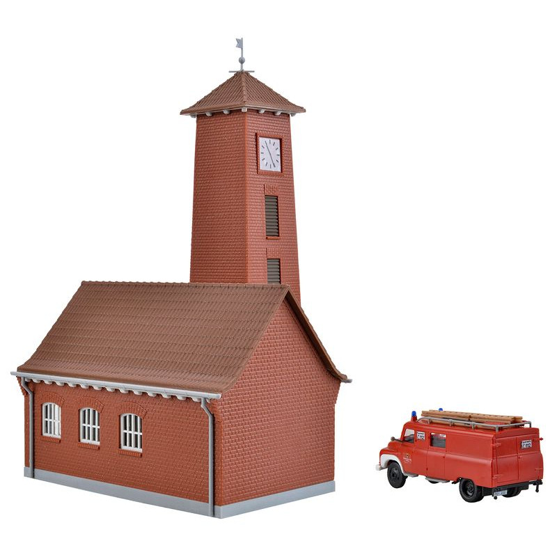 KIBRI 39210 H0 fire station + FORD FK 25 - set