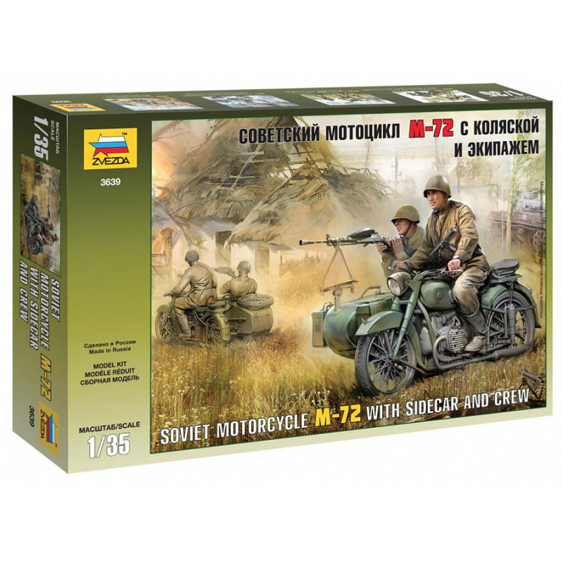 ZVEZDA 1/35 SOVIET WWII MOTORCYKLE M-72(3639)