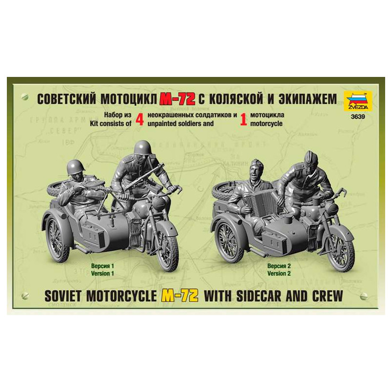 ZVEZDA 1/35 SOVIET WWII MOTORCYCLES M-72 (3639)